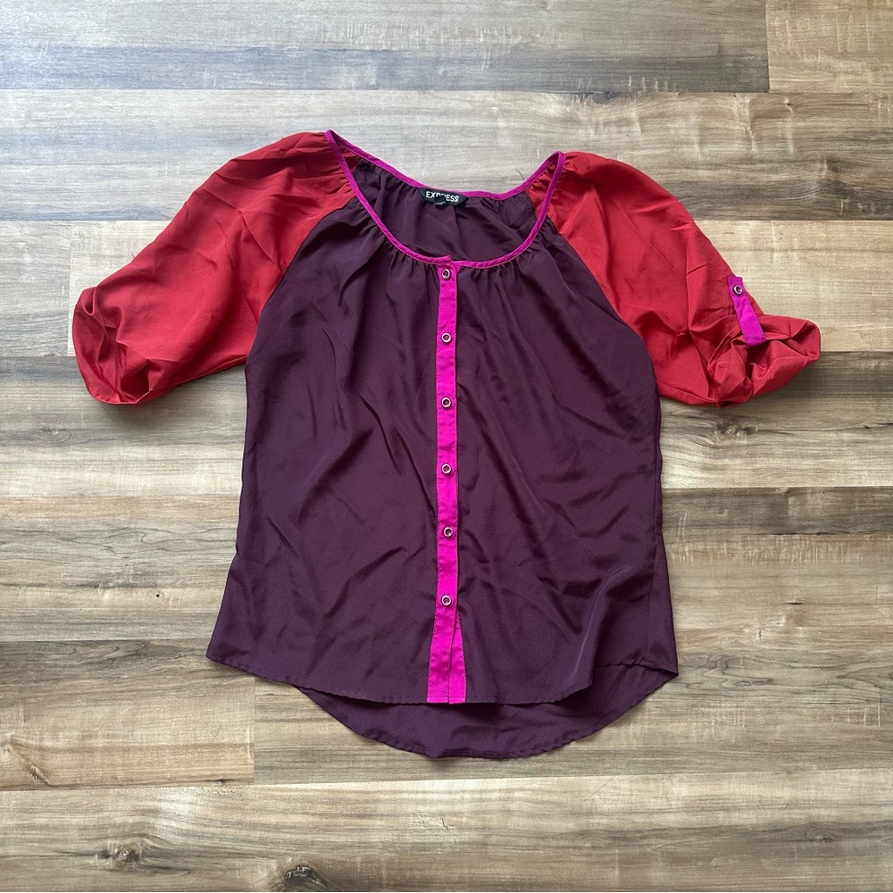 Express Burgundy and Red Top